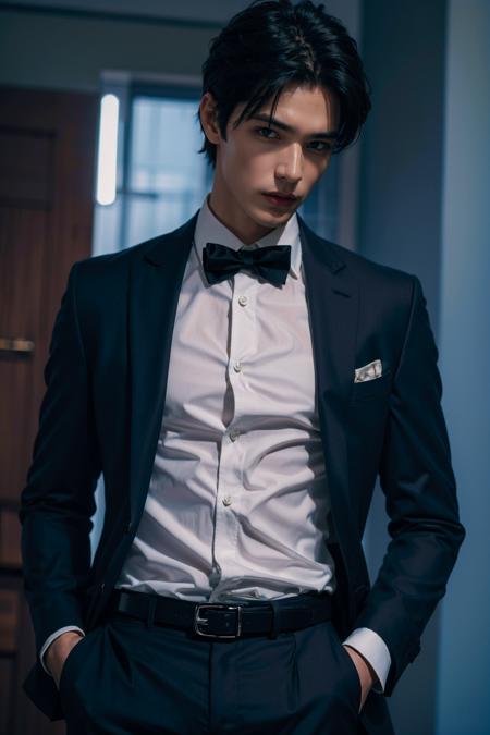 00537-3824641388-Best quality,masterpiece,ultra high res,photorealistic_1.4,1boy,light and shadow,1boy,male focus,solo,formal,black hair,bowtie,b.png
